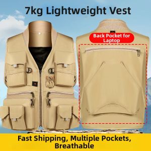 Travel Tactical Vest Mens Womens Cheap Airline Vest Full Set U-Shaped Pillow Multi-Pocket Photography Tactical Vest