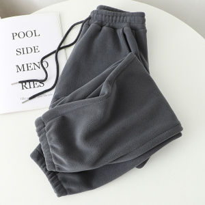 Extra Large 300 Pounds Fleece Drawstring Harajuku Sweatpants Mens Casual Thickened Loose Sport Pants Autumn Winter Leisure