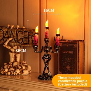 BEAUTY IN THE LIGHT | Halloween Skull LED Candle Holder Decoration