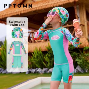 PPTOWN | Sunscreen Quick Drying Girls Swimsuit