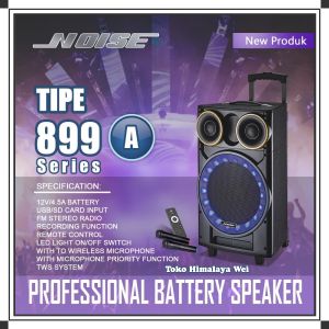 Speaker Bluetooth Portable Wireless Noise 899 A 12 Inch Wooden Box