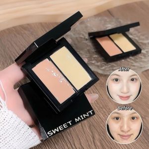 2-color Concealer Palette Salmon Color for Dark Circles Spots Acne Cover Corrector Moisturizing Brightening Concealer Cream Make Up