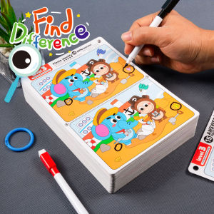 Find the Difference Game Concentration Training Set 10 Sheets/Set Reusable Reverse Answer Interactive Observation Skills Development Fun Educational Toys