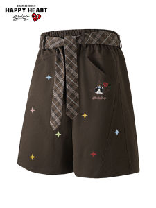 CHARLES JANGS HAPPY HEART | Charles Heart Plaid American Retro Shorts for Men Summer