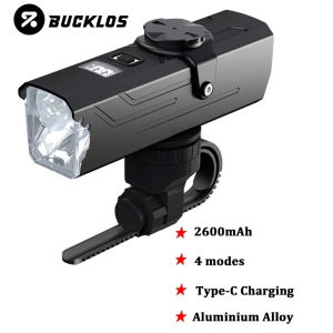 BUCKLOS Bicycle Light 4000mAh Mountain Bike Front Light USB Rechargeable Bike Haedlight Aluminium Alloy MTB Lamp