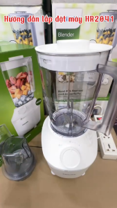 Máy xay sinh tố Philips HR2041/10 - HR2041/30 -  HR2041/50 450W xay nhuyễn trong 45s - Hàng Chính Hãng