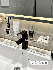 Kệ Acrylic Phòng Tắm Không Khoan Chân Đế Giặt Đựng Mỹ Phẩm Có Giá Để Đồ Treo Tường Đơn Giản Dụng Cụ Sắp Xếp Phòng Tắm Phong Cách Bắc Âu