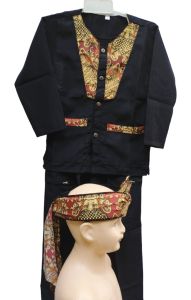 Stelan baju pangsi anak TK/Sd plus iket/seragam pangsi anak