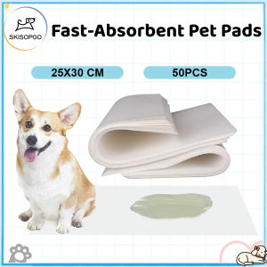 SKISOPGO 50PCS Fast Absorbent Pet Pad Pee Pads Disposable Dog Diaper Pad Dog Cats Urine Cleaning Paper