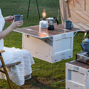 Outdoor Camping Car Mounted Large Capacity Storage Box Foldable Side Opening Table Top Box Picnic Organizer Plastic Storage