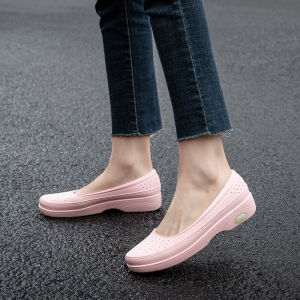 Fashionable Low-Top Casual Womens Rainboots Sweet Style Non-Slip Kitchen Shoes Waterproof Soft Sole Versatile Footwear for All Seasons