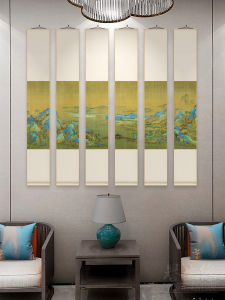 New Chinese Style Long Scroll Decorative Painting Vertical Version Living Room Restaurant Study Tea Room Hallway Wall Art