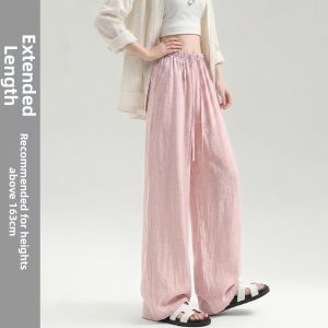 XINGJUSHE | Navy Retro Style Linen Pants Sun Protection Cool Touch