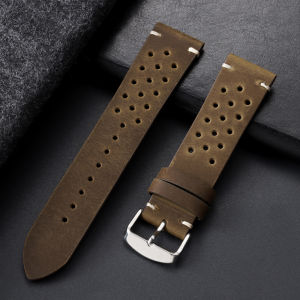 Vintage Crazy Horse Leather Watch Bands 18mm 19mm 20mm 21mm 22mm 24mm Breathable Stitching Strap for Omega for Seiko Wristbands