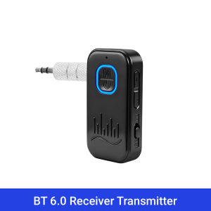 Kebidumei | KEBIDUMEI 2-In-1 Bluetooth 6.0 Receiver Transmitter 3.5mm AUX Lossless Sound MIC Wireless Audio Adapter For Car Speaker TV PC