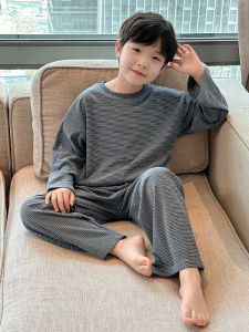 Kids Fall and Winter Wool Silk Pajamas Boys Thickened Boys Teenagers Youth Dralon Homewear Suit