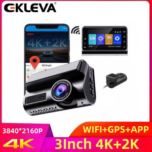 EKLEVA DC213-H002 4K Dash Cam WiFi Night Vision Dual Lens Car DVR 2K Rear Camera G-Sensor Loop Recording 24H Parking Monitor Video Registrator