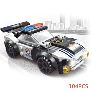City Super Car Plane Police Dual-Rotor Helicopter Famous Car SWAT Building Blocks MOC Classic Model Bricks for Children Kits