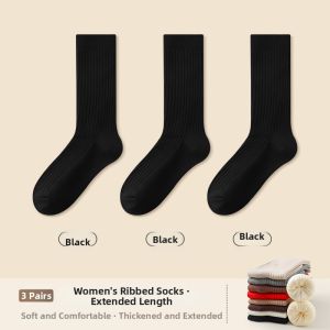 SANBUZHAI | Red Womens New Year Socks Long Tube