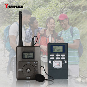 YARMEE เครื่องส่งสัญญาณระบบแนะนำการท่องเที่ยวแบบไร้สาย FM + เครื่องรับสัญญาณวิทยุ5/10ชิ้นพร้อมไมโครโฟนหูฟังสำหรับเดินทางแปล