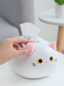 Tissue Box Storage Box Toothpick Cute Kitty Decoration Bekas Kucing Tissue Paper Wet Tissue Organizer Raya Cafe Lobby