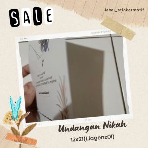 ISI 100 PCS Undangan Pernikahan Kustom Murah 13x21(LIAGENZ02) - Undangan Nikah Kartu Ucapan Kertas Undangan Jimpitan Wedding Invittation Undangan Walimah Undangan Syukuran / Pesta Undangan 1 Lembar - Satu Lembar Undangan Bolak Balik