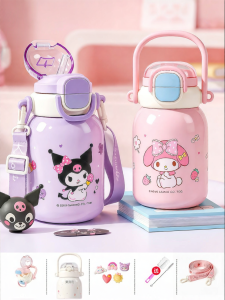 Student Insulated Cup with Straw Large Capacity