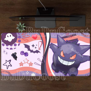 Bandai | Tấm Lót Chuột Anime Pokemon Gengar HD Cỡ Lớn - Tấm Lót Bàn Làm Việc Bằng Cao Su XXL Dành Cho Chơi Game PC Và Sử Dụng Văn Phòng Với Cạnh Được Khâu Chắc Chắn Phụ Kiện Bàn Phím Máy Tính