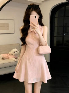 SENWA | Đầm Dáng A Không Tay Màu Hồng Ngọt Cho Phụ Nữ Bé Gái Mùa Hè