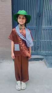 Combo bộ quần áo bà ba nâu trẻ em + nón bèo nhỏ + khăn rằn cho bé siêu đẹp dễ thương đủ size | Hàng sẵn hình thật