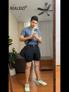 Running Shorts Men Sportswear 2 In 1 Compression Jogging Short Pants Double-deck Bottoms Gym Fitness Training Sport Shorts