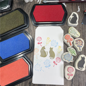 Large Size Pearl 16 Colors Stamp Ink Pad Finger Painting Wedding Memorial Wax Sealing Washable Stamp Rubber Stamp