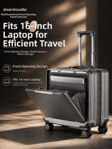 MANLVSHI | New Front Opening Small Carry-on Suitcase 18inch