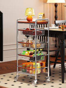 Living Room Stainless Steel Storage Cabinet Multi-layer Organizer Mobile Snack Cart Gap Shelf Sofa Back Wall Storage Rack