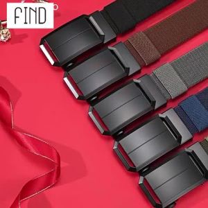 FIND Mens Belt Automatic Buckle Tactical outdoor Casual Canvas Nylon Belt for Men Students Daily Wear
