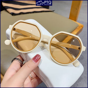 แว่นกันแดดผู้หญิงใหม่สีขาว เวอร์ชั่นเกาหลี 3 สไตล์ กรอบเล็กสีน้ำตาล PTQ