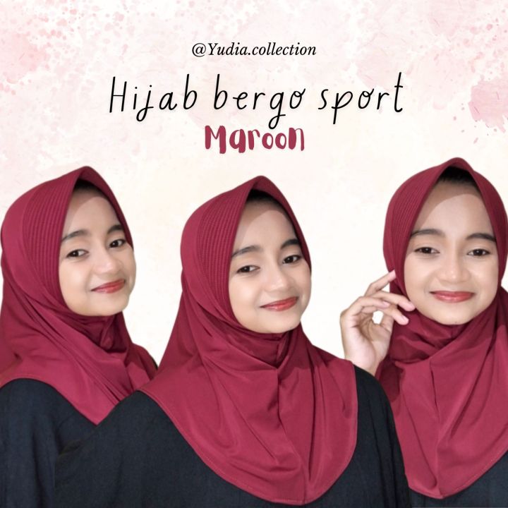 hijab sport maroon