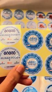 2-4 Sticker Custom Nama Logo Stiker Frozen Food Makanan Simpan Beku Free Desain Custom
