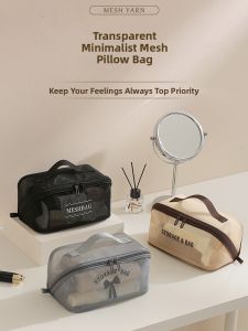 Large Capacity Handheld Makeup Brush Storage Bag Travel Toiletry Bag Lipstick Organizer Pouch Portable Cosmetic Bag for Outdoors