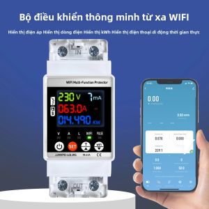 Máy Đo Điện Thông Minh WiFi 63A Với Màn Hình LCD Thiết Bị Bảo Vệ Tự Động Đóng Lại Giám Sát Dòng Điện Rò Rỉ Và Điện Áp Cho Cầu Dao Điện