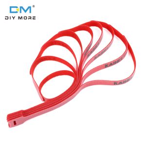 Diymore 10ชิ้นเทปตีนตุ้กแกสีแดง10ชิ้น/ถุงเทปตีนตุ้กแกคอมพิวเตอร์ที่เก็บสายสายเคเบิลความคิดสร้างสรรค์ที่เก็บสายสายจัดงานสายรัดสายจัดงานที่เก็บสาย