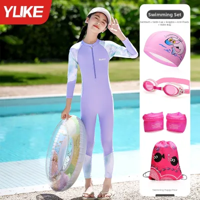 YUKE | Girls All in One Swimwear Long Sleeve Pants Thermal