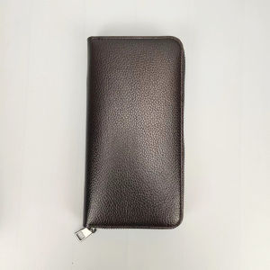 Fashion Men Long Zipper Leather Wallets Solid Color Male Business Clutch Bag Large Capacity Card Holder Mobile Phone Bag