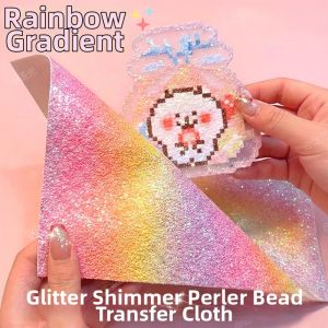 YUGUANG | Rainbow Ironing Cloth with Gradual Shimmer Sparkle DIY Craft Pad