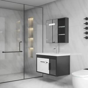 Intelligent Thickened Bathroom Cabinet Set Ceramic Washbasin Vanity