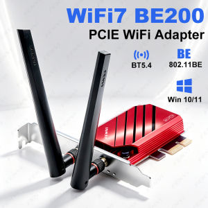 Fenvi | FENVI WiFi 7 BE200 BT5.4 PCI-E Wifi Adapter 802.11BE 8774Mbps 2.4G/5G/6GHz Ethernet Adapter Wireless Network Card For Win 10/11