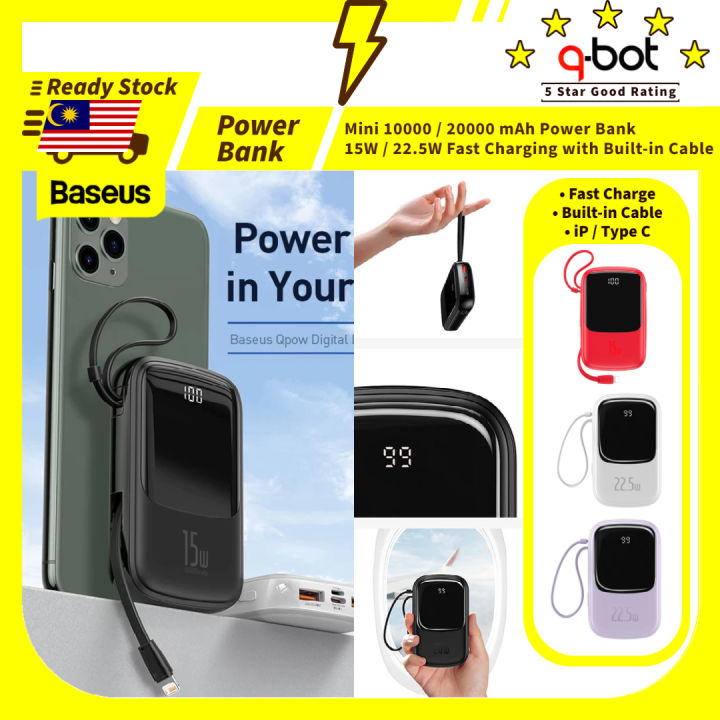 Baseus Super Small Qpow 3A Fast Charging 10000mAh / 20000mAh Digital ...