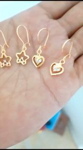 Anting Love Titanium Gold Perhiasan Anak & Dewasa Anti Karat Termurah