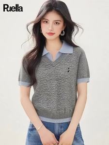 puella | Áo Thun Sơ Mi Cổ Polo Kiểu Hàn Quốc Đa Năng Siêu Ép Dáng Có Thêu