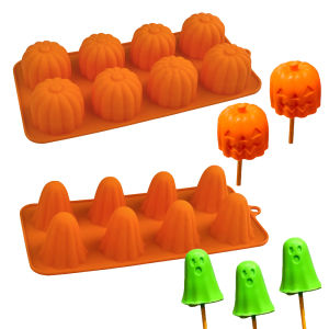 Halloween Pumpkin or Ghost Design Silicone Chocolate Mold All Saints Day Cake Molds Halloween Popsicle Moulds Kitchen Bakeware